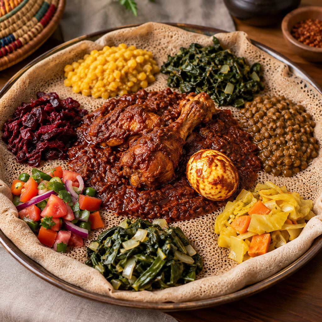Doro wat with injera